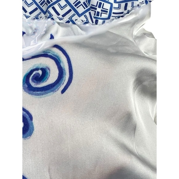 Chico's Womens Embellished V Neck Blue Peplum Blouse Top 2 US L Coastal Florida - Picture 13 of 14